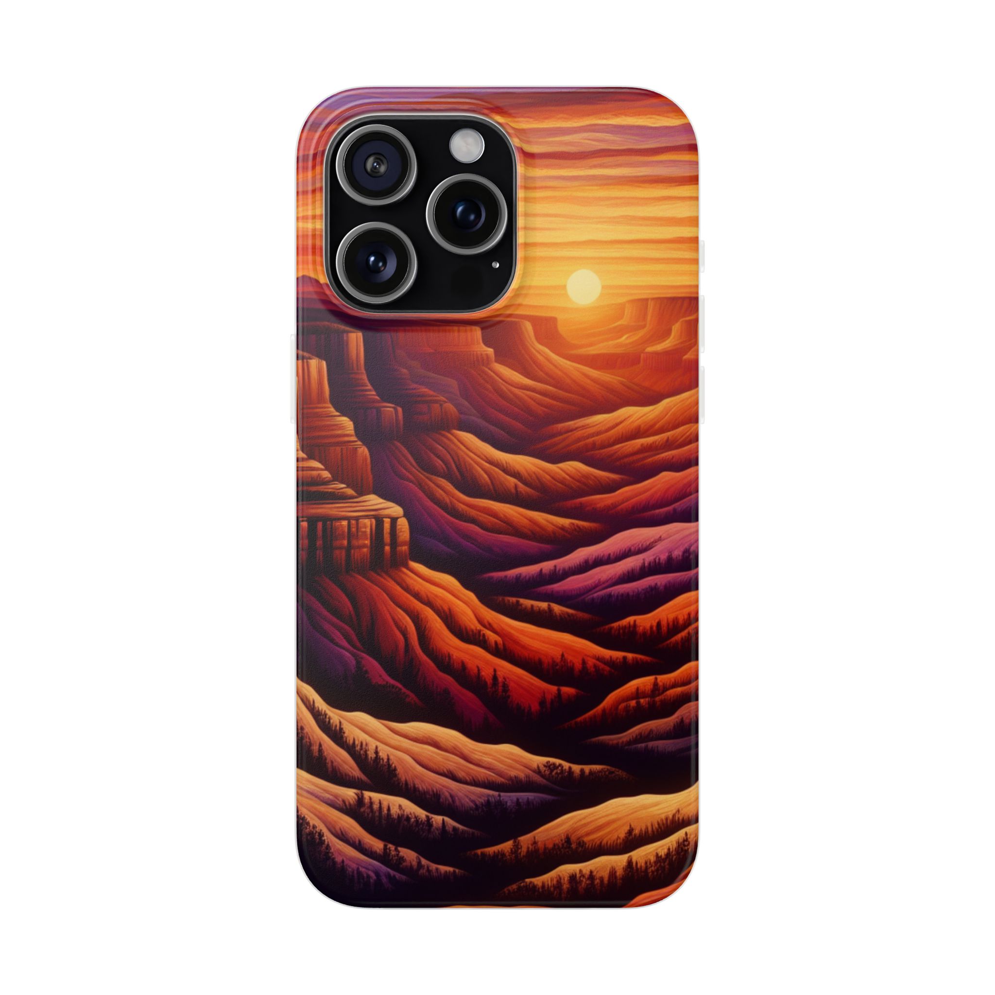 Sunset In Valley Trendy Resistant Flexi Phone Back Case - Image 4