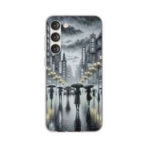Cloudy Cityscape Trendy Resistant Flexi Phone Back Case