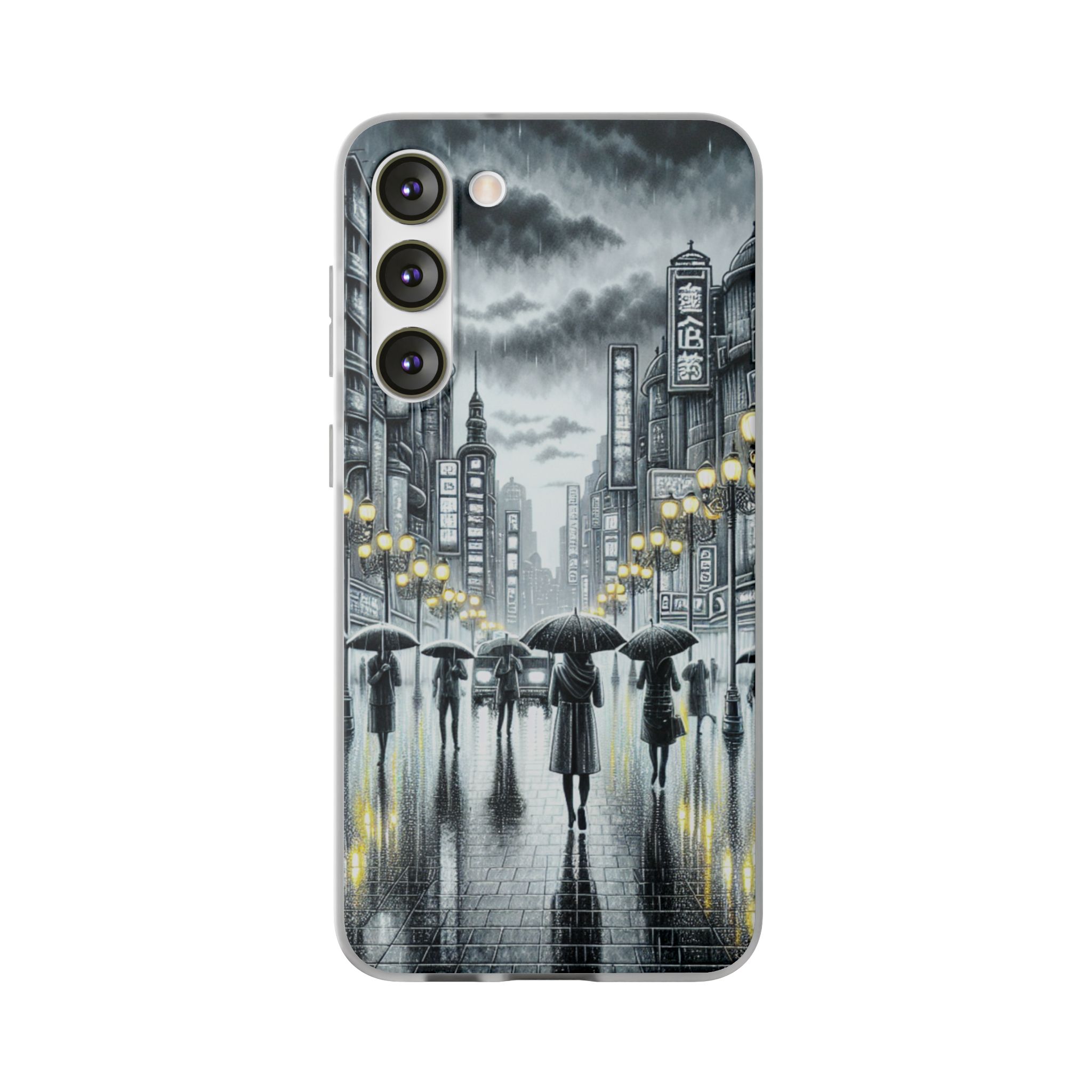 Cloudy Cityscape Trendy Resistant Flexi Phone Back Case