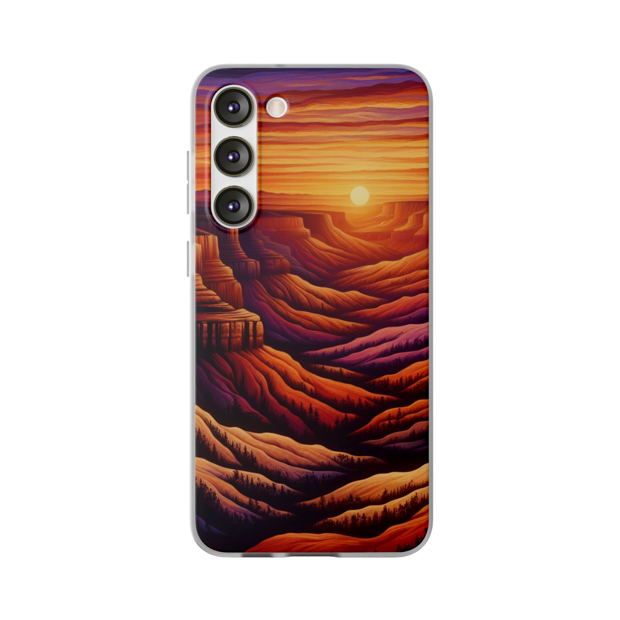 Sunset In Valley Trendy Resistant Flexi Phone Back Case