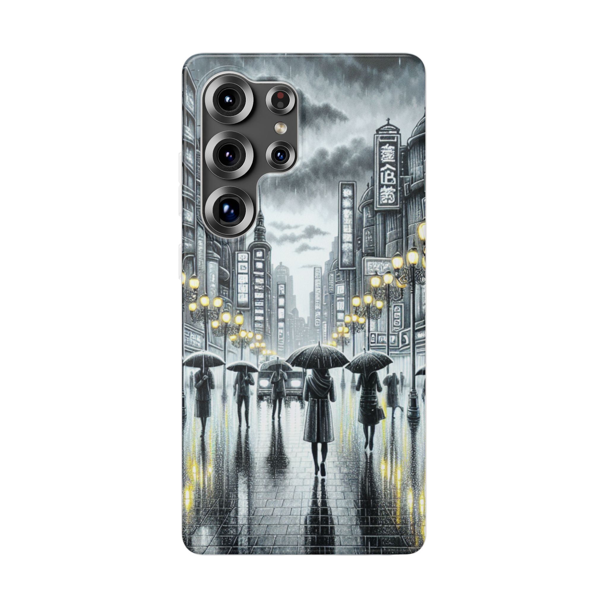 Cloudy Cityscape Trendy Resistant Flexi Phone Back Case - Image 3