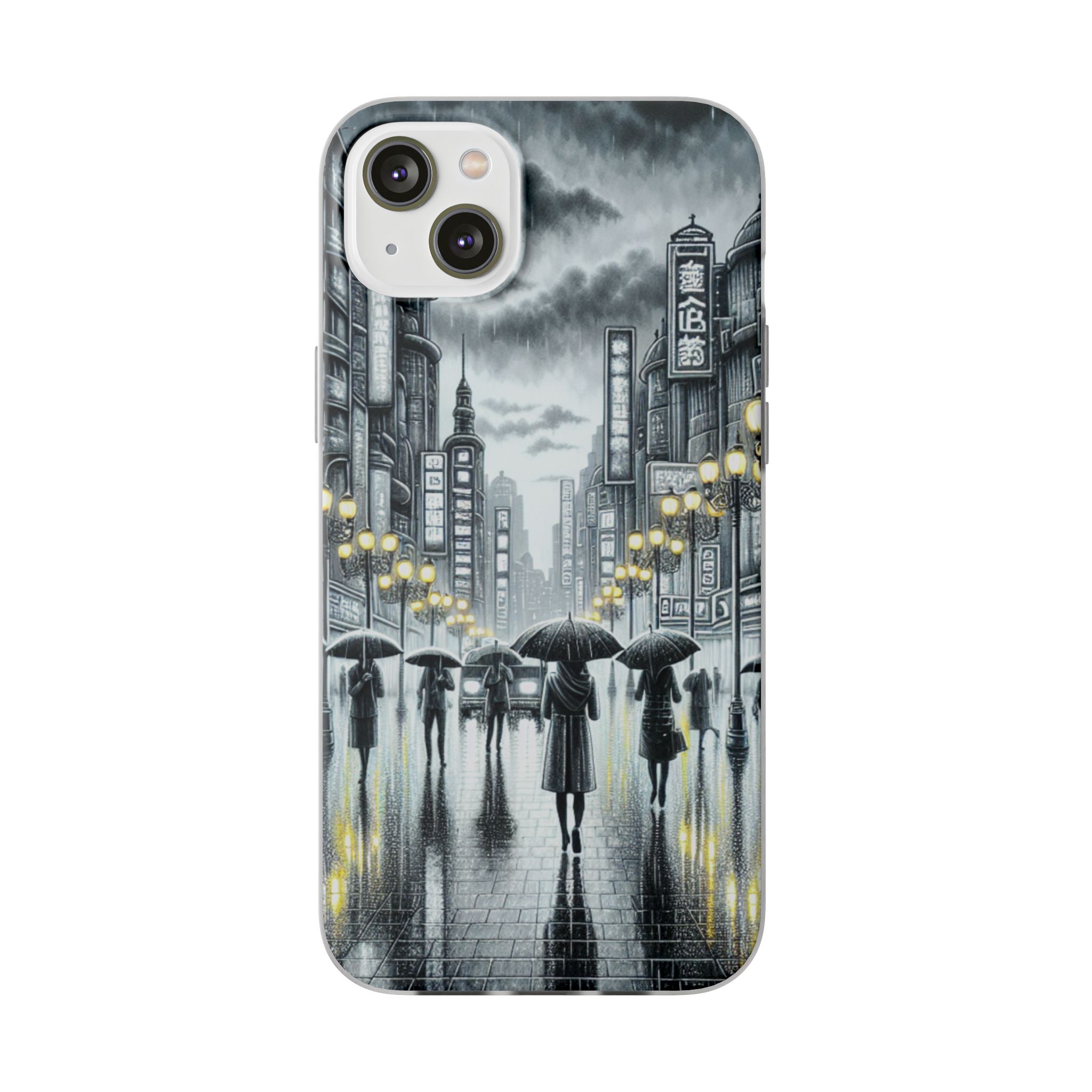 Cloudy Cityscape Trendy Resistant Flexi Phone Back Case - Image 6