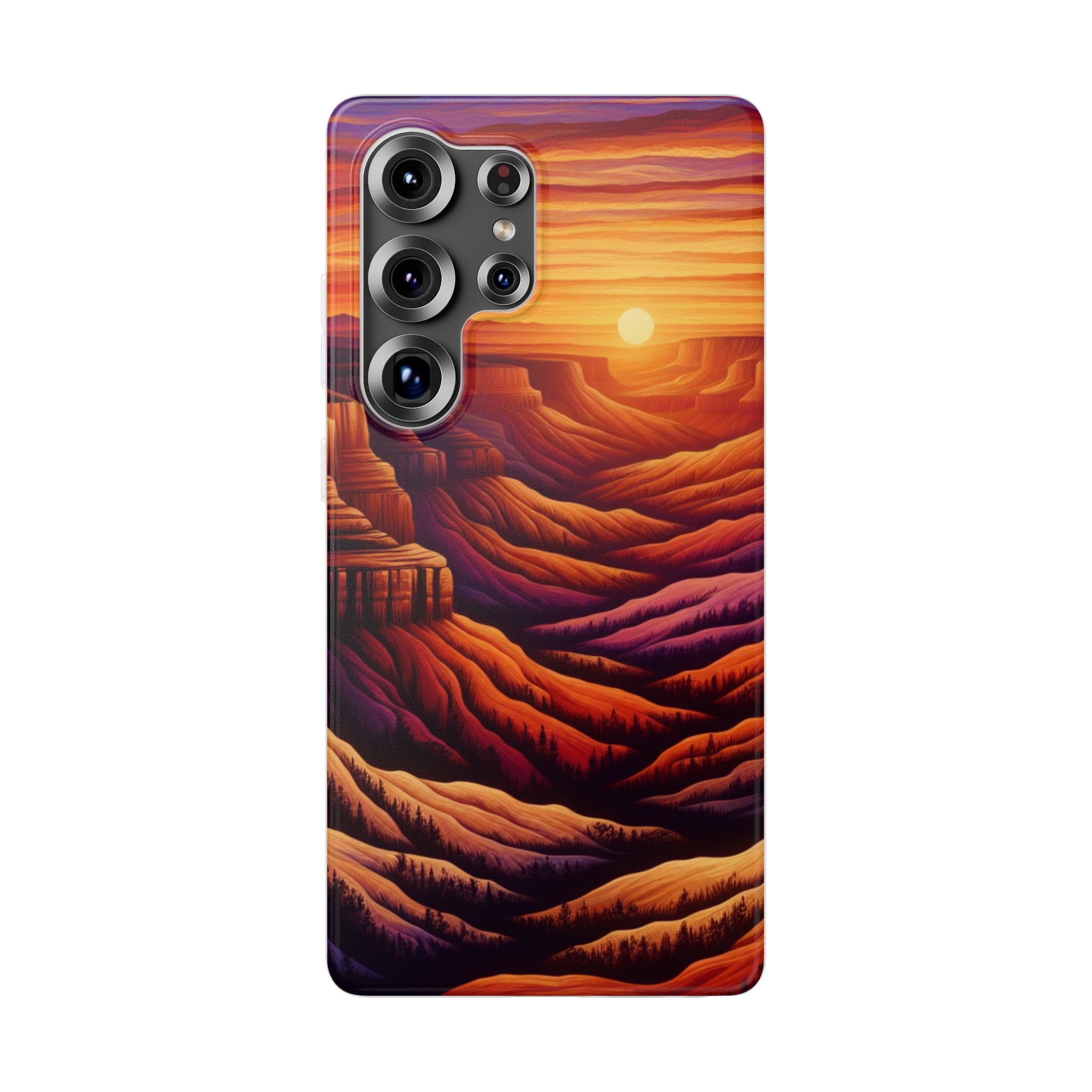 Sunset In Valley Trendy Resistant Flexi Phone Back Case - Image 3