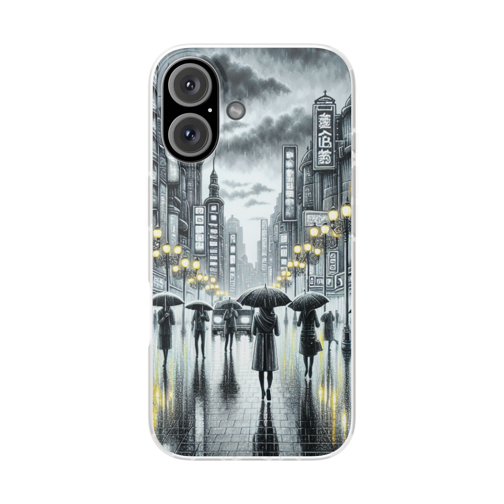 Cloudy Cityscape Trendy Resistant Flexi Phone Back Case - Image 2