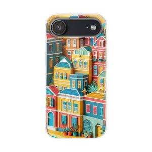 Colorful Houses Trendy Resistant Flexi Phone Back Case