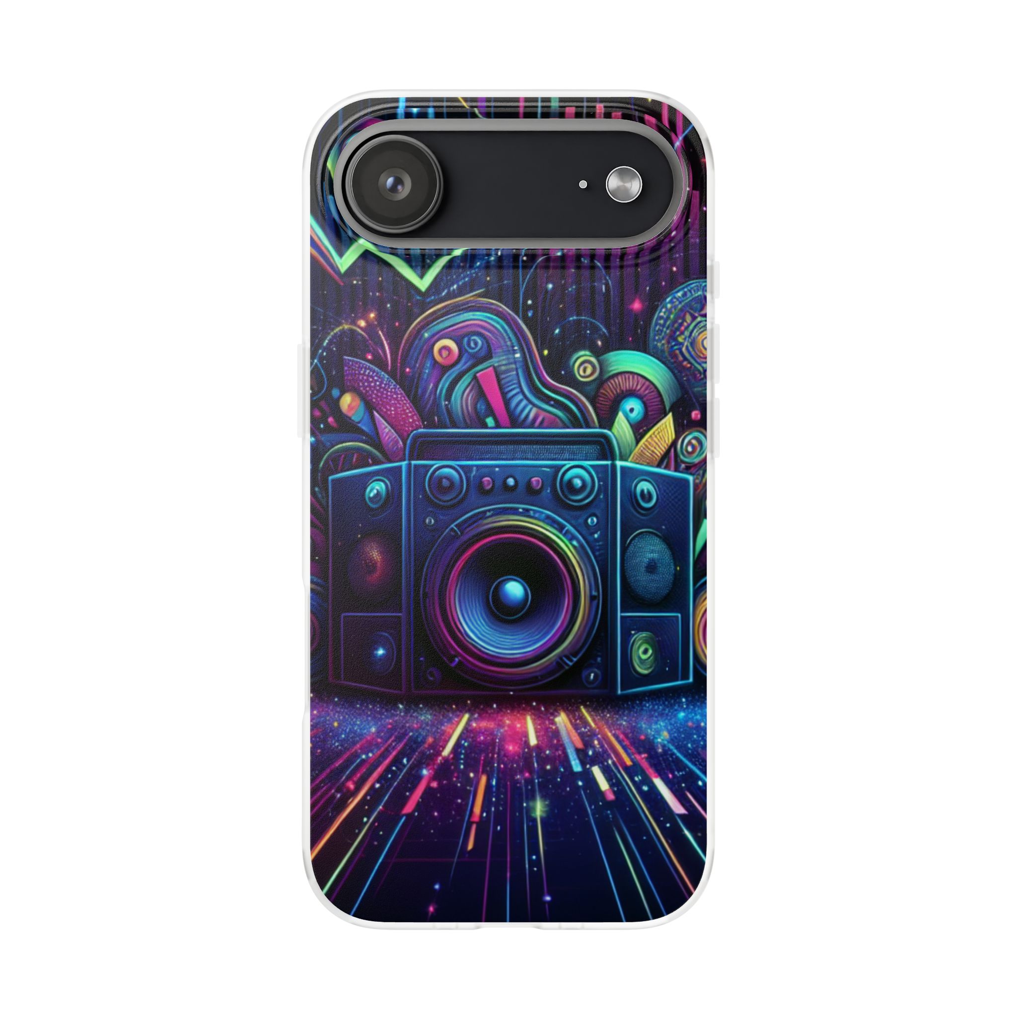 Colorful Music Boom Popular Trendy Resistant Flexi Phone Back Case