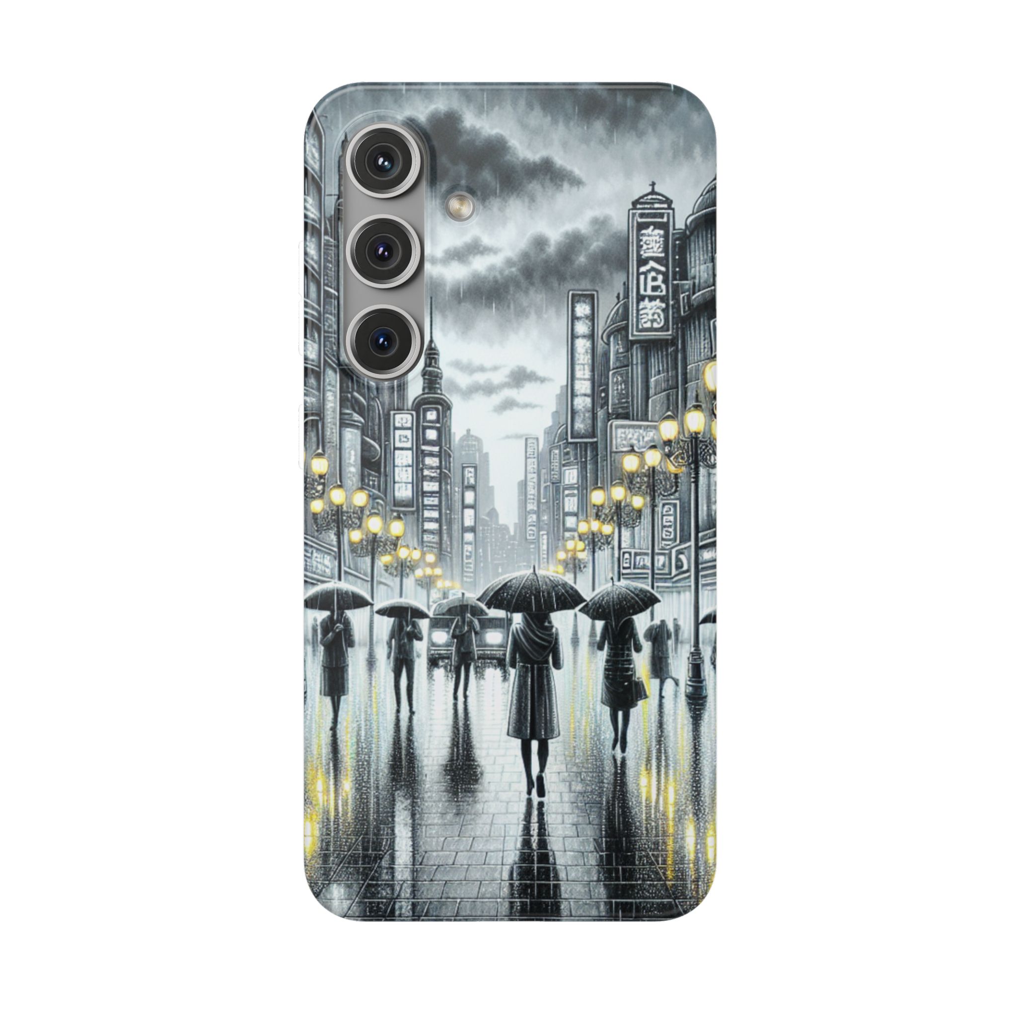 Cloudy Cityscape Trendy Resistant Flexi Phone Back Case - Image 7