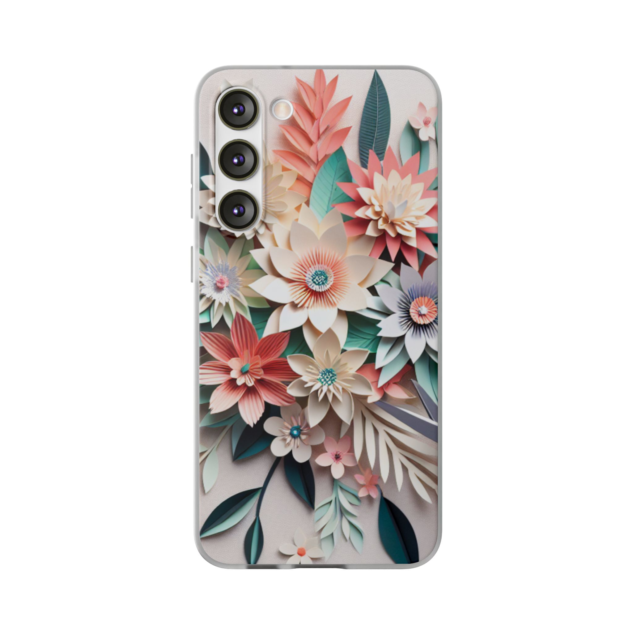 Floral Art Printed Trendy Popular Resistant Flexi Phone Back Case - Image 4
