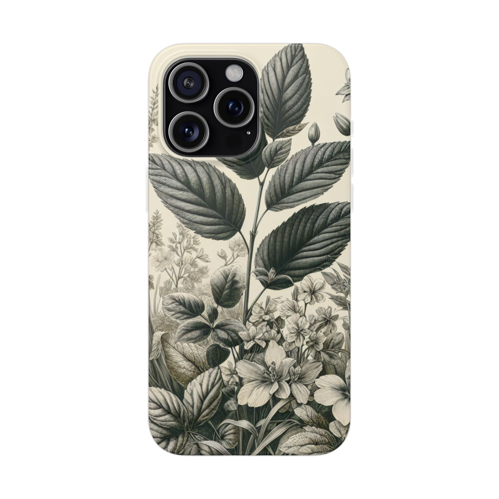 Hand Sketch Botany Popular Trendy Resistant Flexi Phone Back Case - Image 6