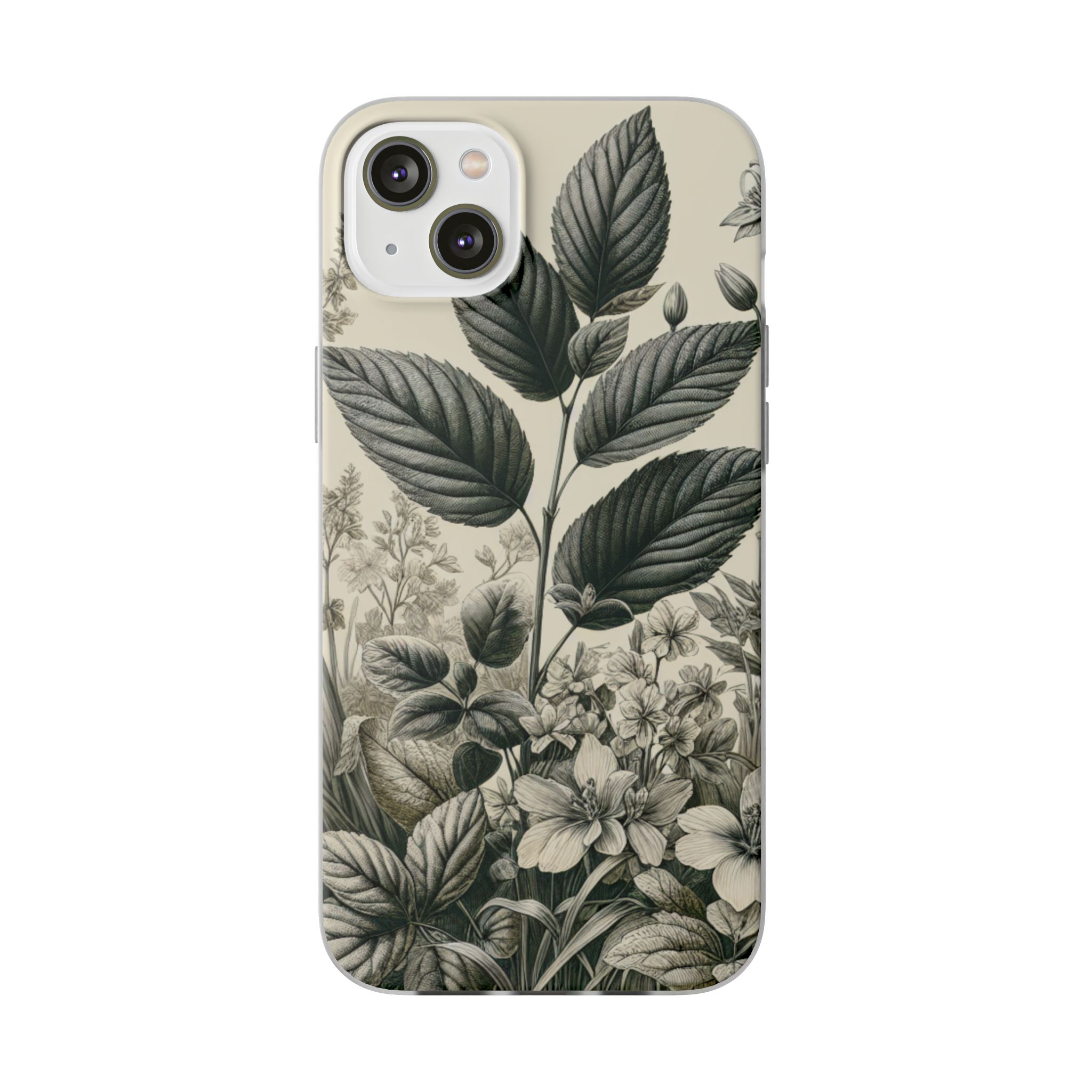 Hand Sketch Botany Popular Trendy Resistant Flexi Phone Back Case - Image 8