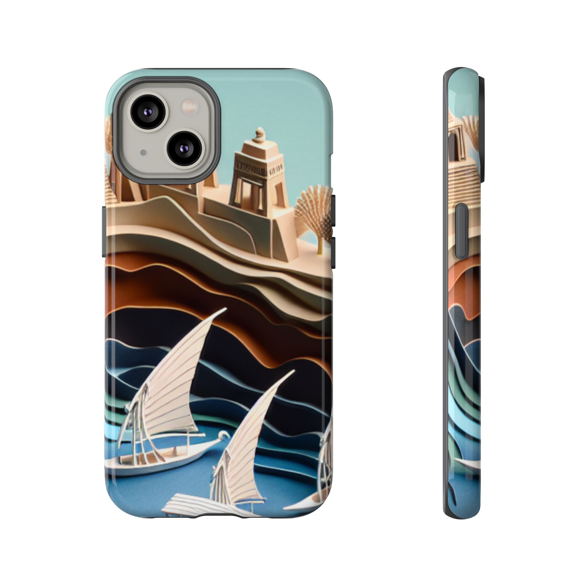 Castle Shore Paper Art Mobile Phone Cases for iPhone, Samsung & Google Pixel - Image 9