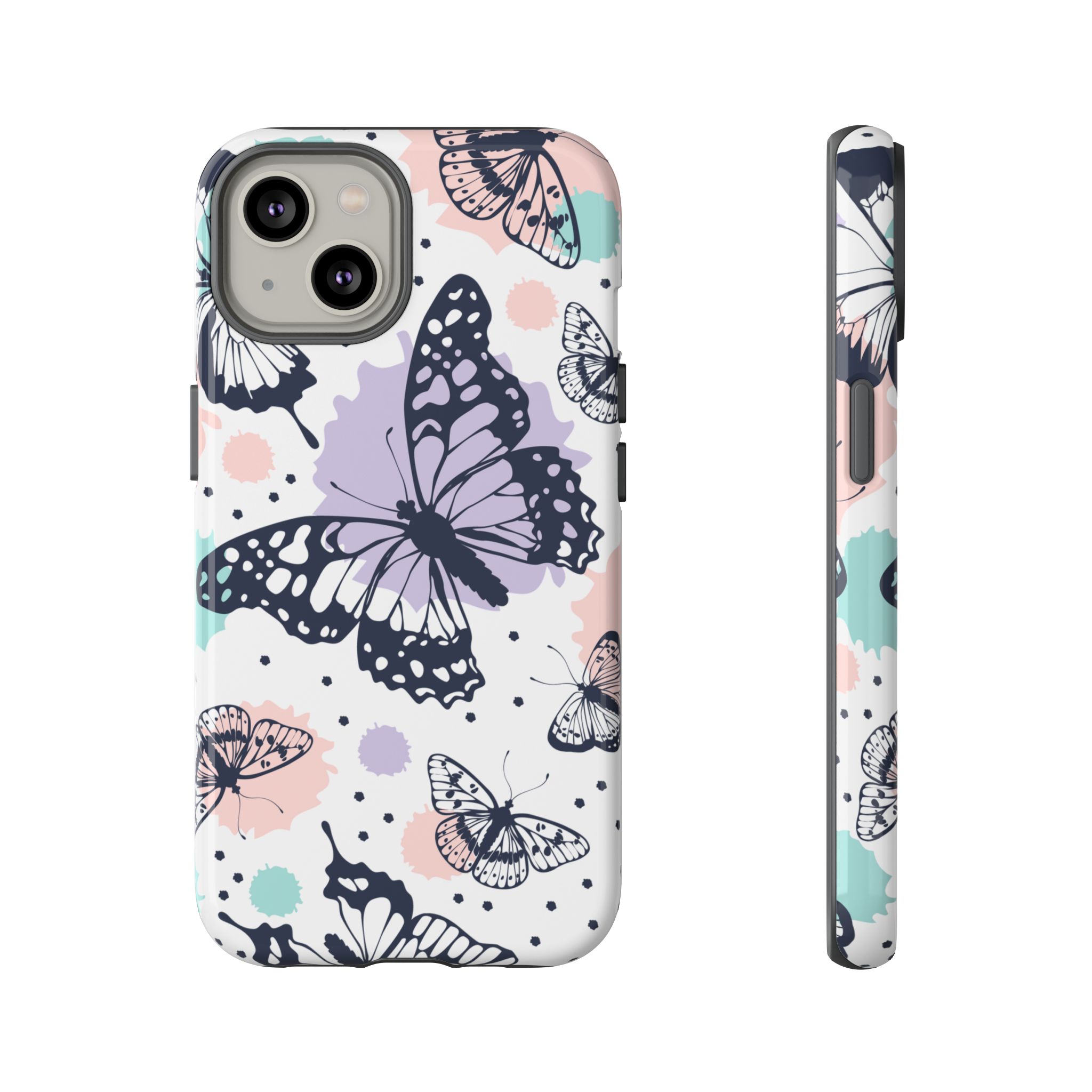 Butterfly White Printed Tough Mobile Phone Case for iPhone, Samsung & Google Pixel - Image 7