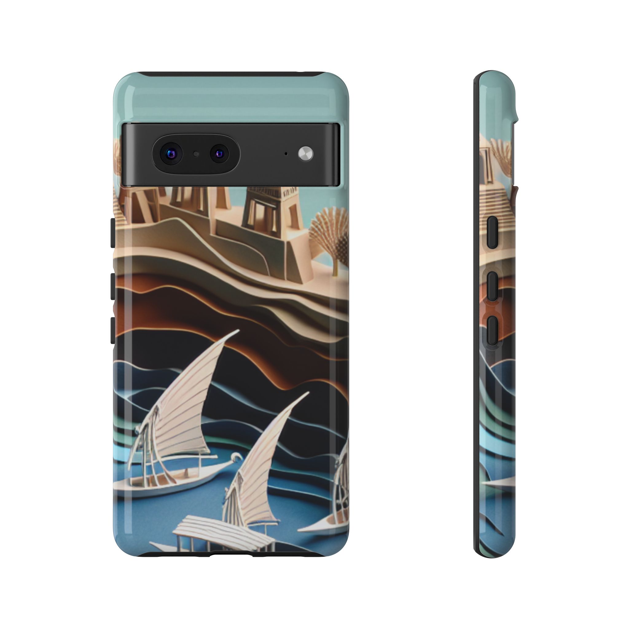 Castle Shore Paper Art Mobile Phone Cases for iPhone, Samsung & Google Pixel - Image 7