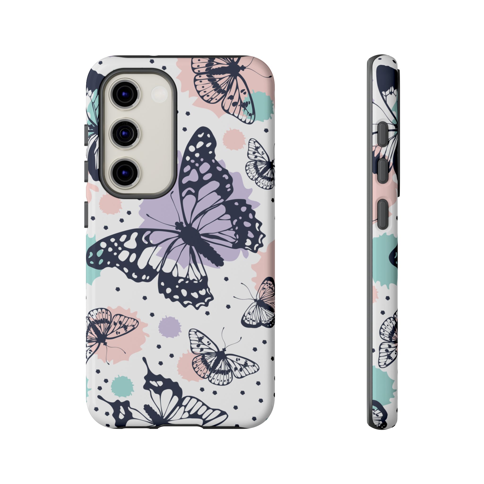 Butterfly White Printed Tough Mobile Phone Case for iPhone, Samsung & Google Pixel - Image 8