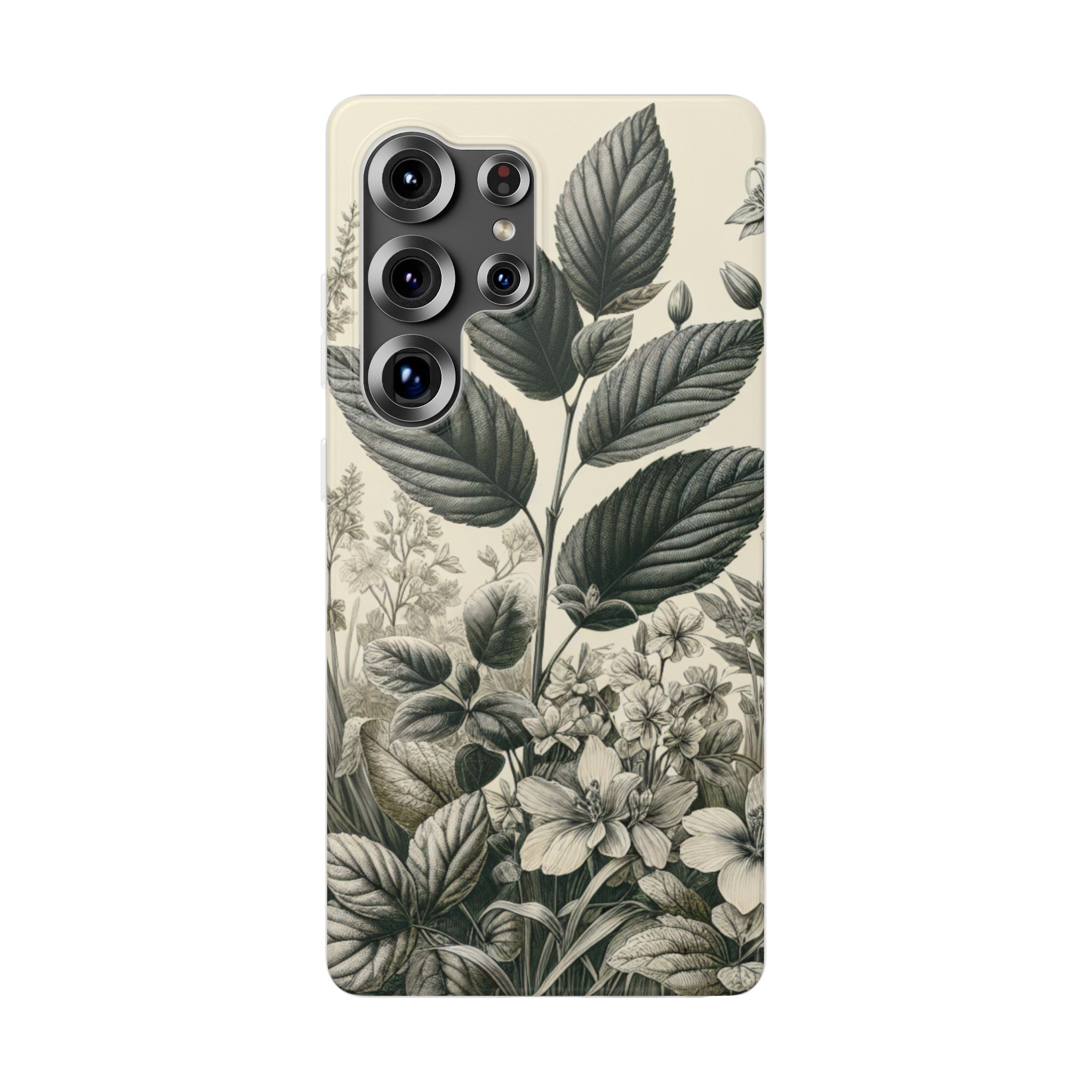 Hand Sketch Botany Popular Trendy Resistant Flexi Phone Back Case - Image 5