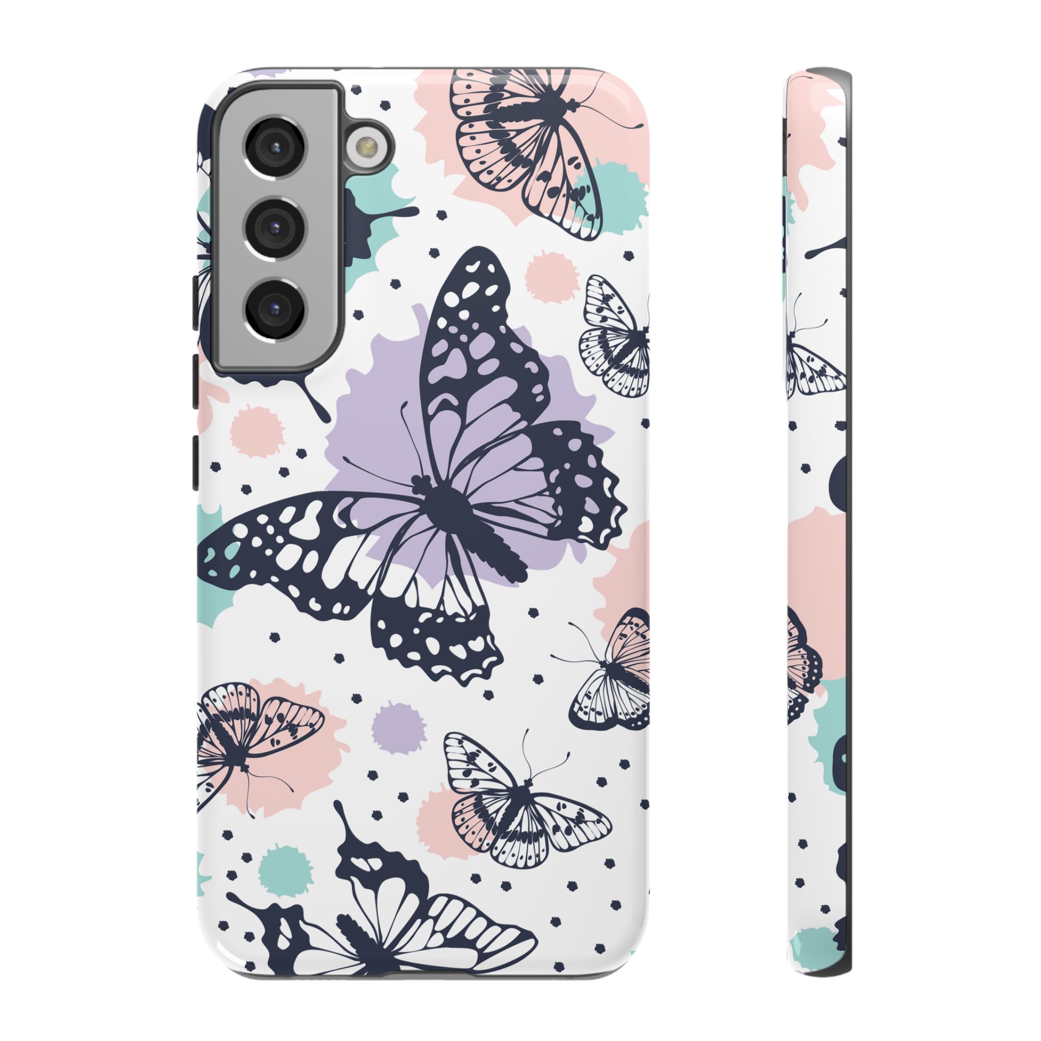 Butterfly White Printed Tough Mobile Phone Case for iPhone, Samsung & Google Pixel - Image 6