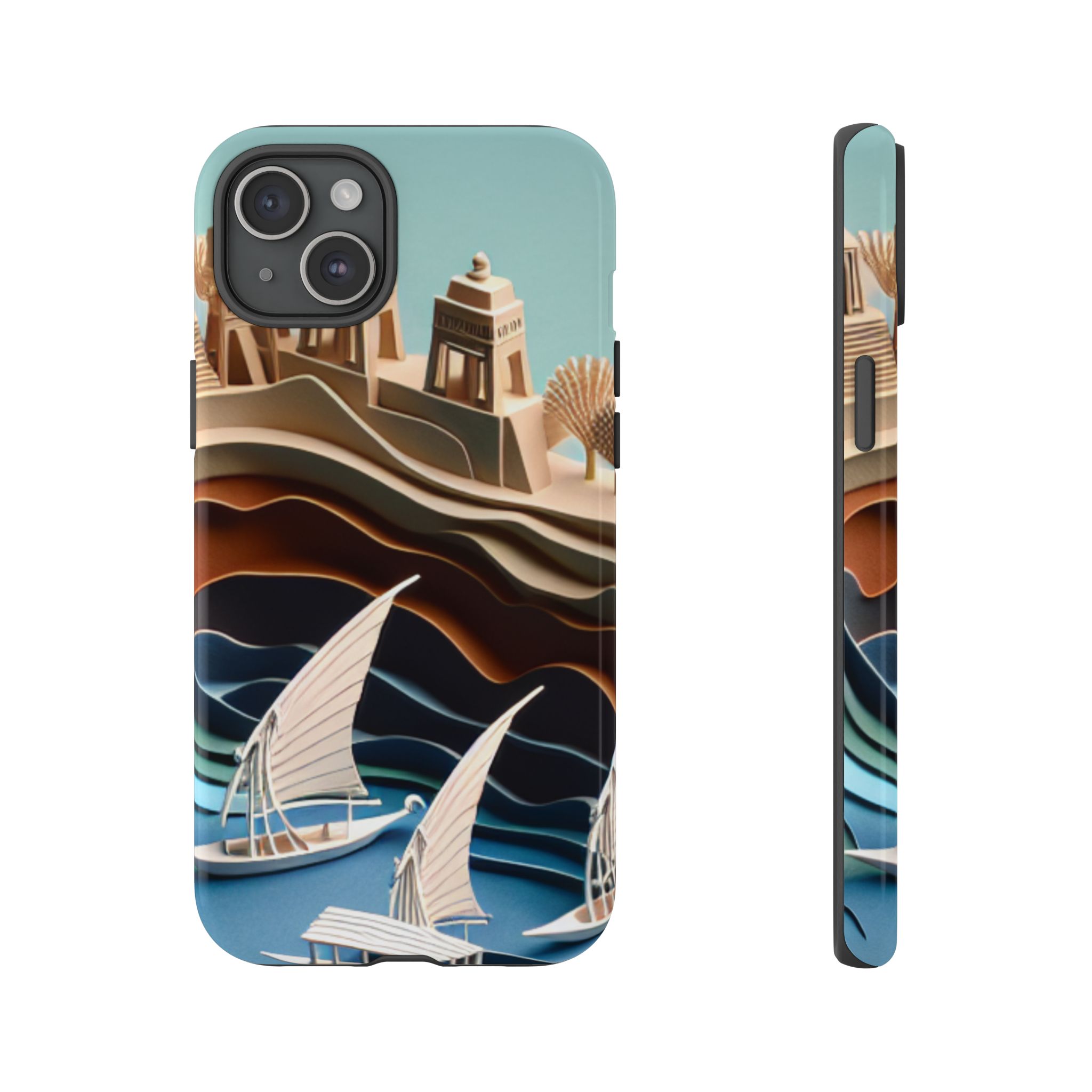 Castle Shore Paper Art Mobile Phone Cases for iPhone, Samsung & Google Pixel - Image 11