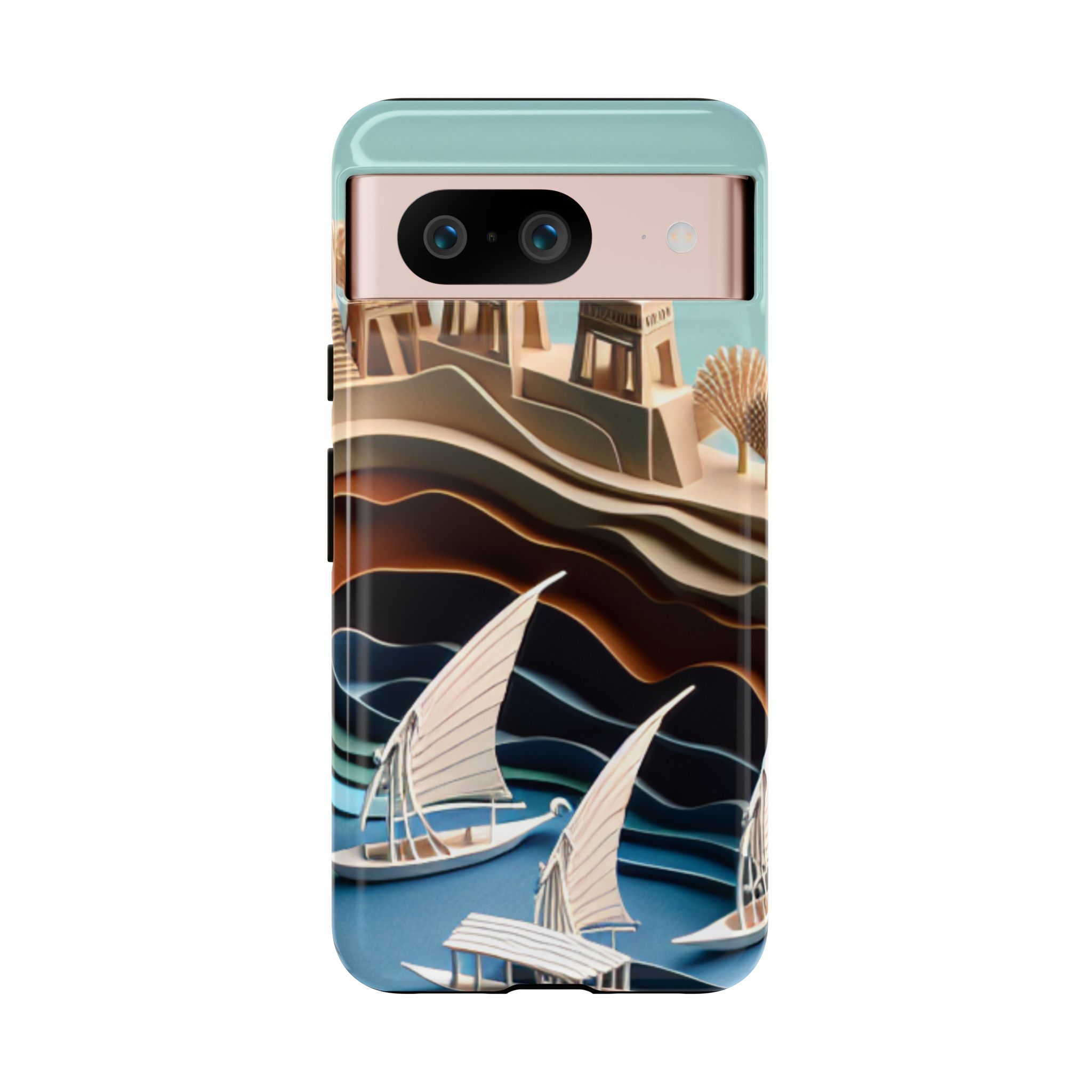 Castle Shore Paper Art Mobile Phone Cases for iPhone, Samsung & Google Pixel - Image 4