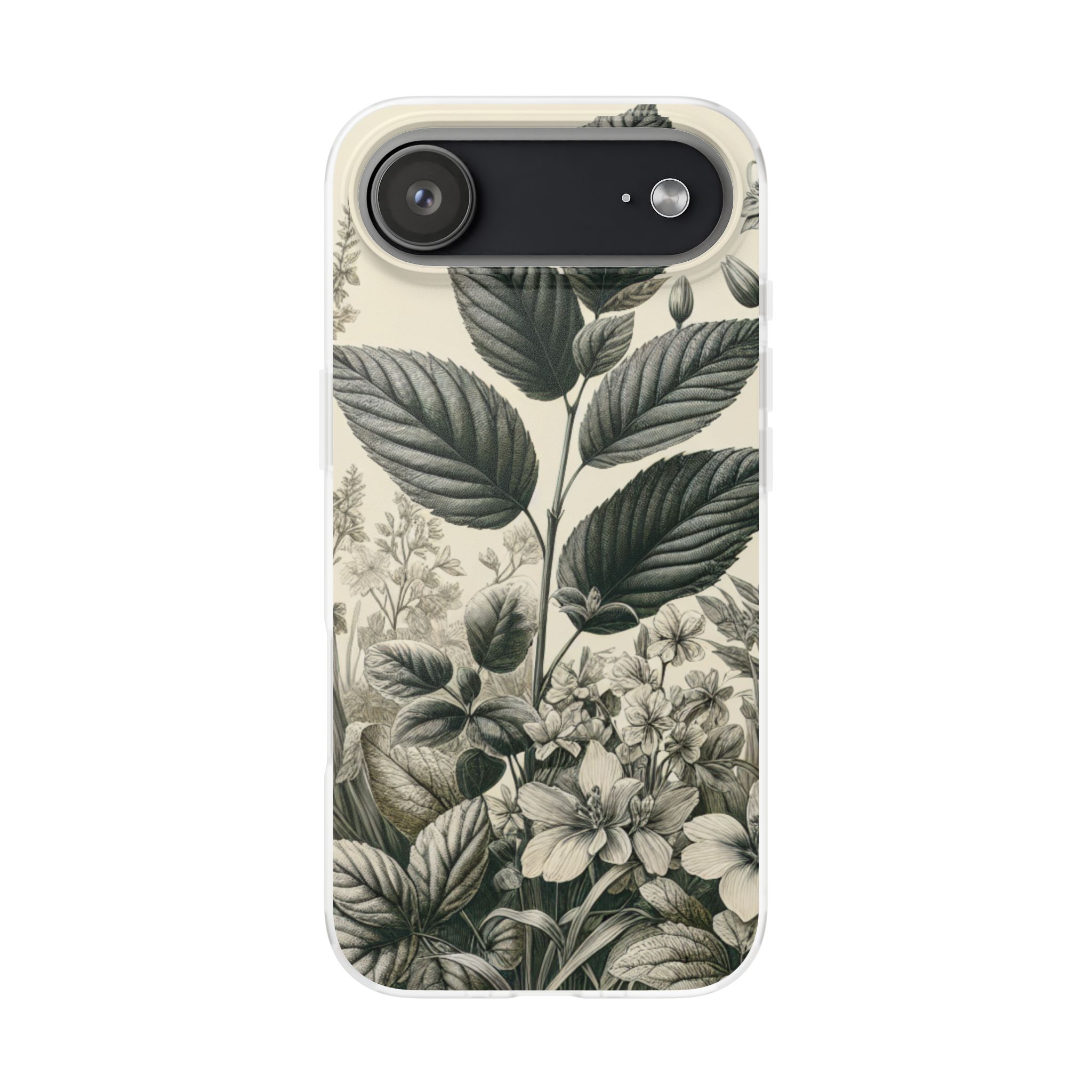 Hand Sketch Botany Popular Trendy Resistant Flexi Phone Back Case - Image 4