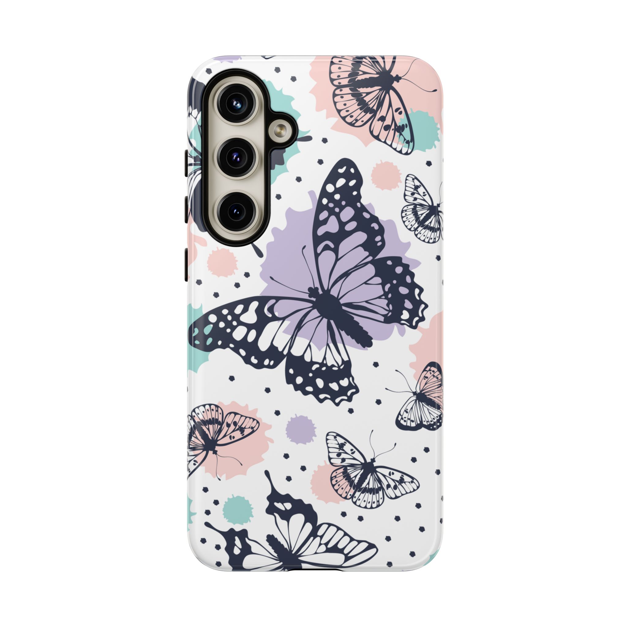 Butterfly White Printed Tough Mobile Phone Case for iPhone, Samsung & Google Pixel - Image 4