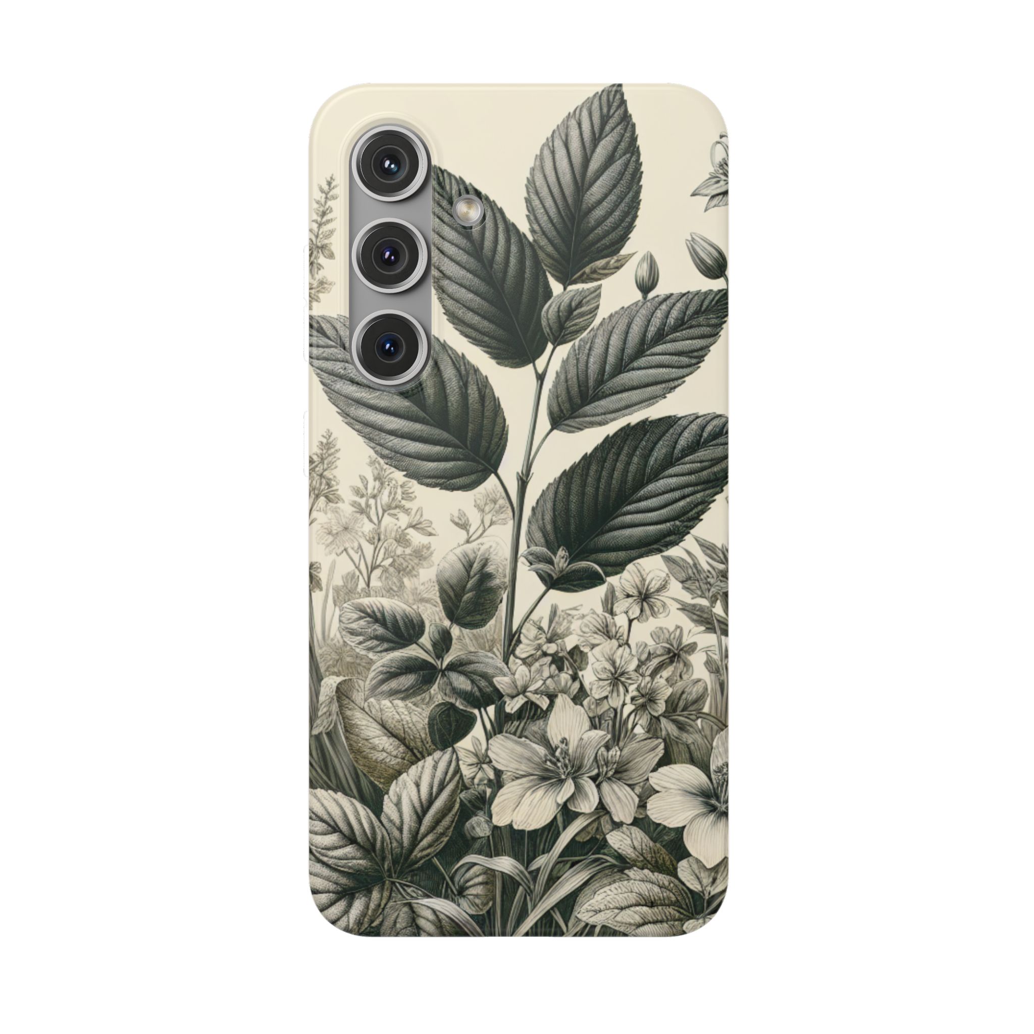Hand Sketch Botany Popular Trendy Resistant Flexi Phone Back Case - Image 9
