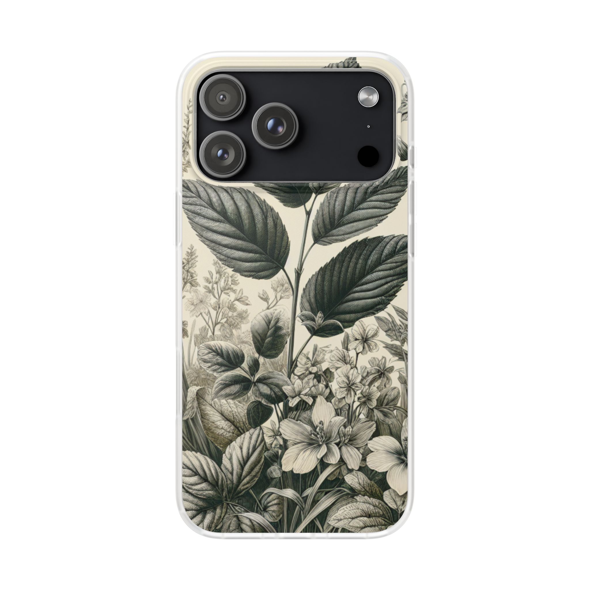 Hand Sketch Botany Popular Trendy Resistant Flexi Phone Back Case - Image 2