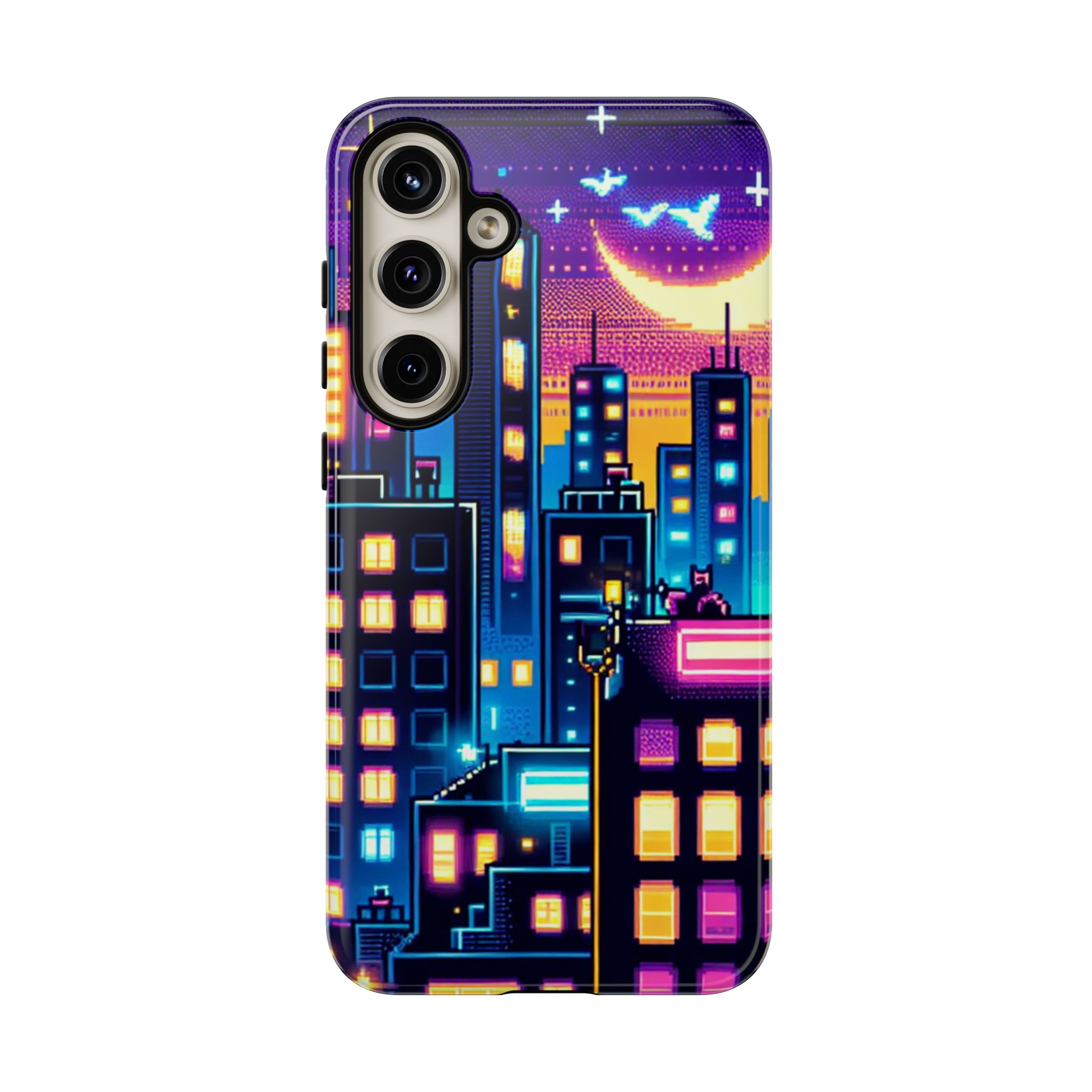 Neon Cityscapes Trendy Tough Phone Case for iPhone, Samsung & Google Pixel