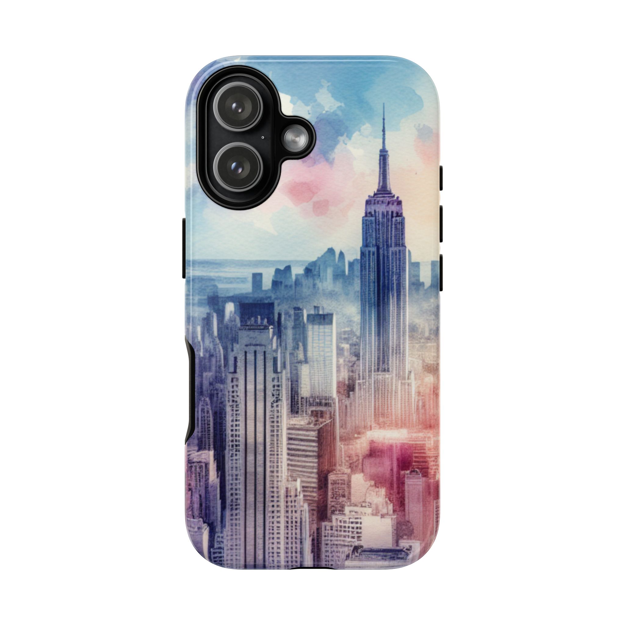 Skyscrapers Painting Trendy Tough Phone Case for iPhone, Samsung & Google Pixel