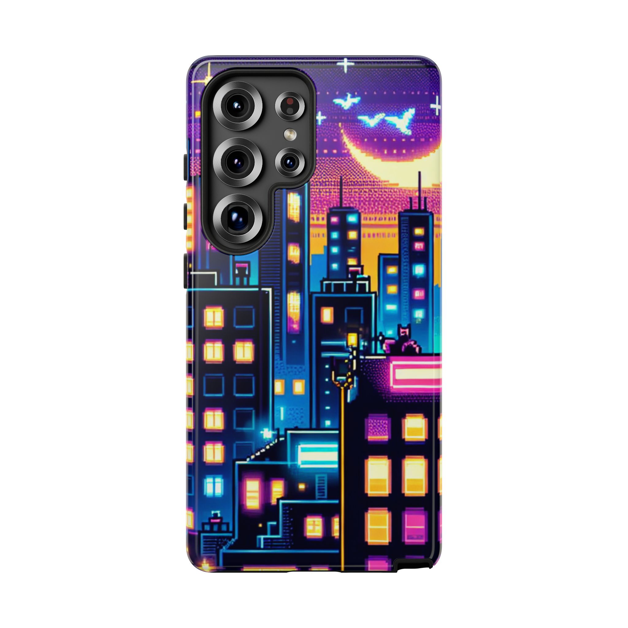Neon Cityscapes Trendy Tough Phone Case for iPhone, Samsung & Google Pixel - Image 4