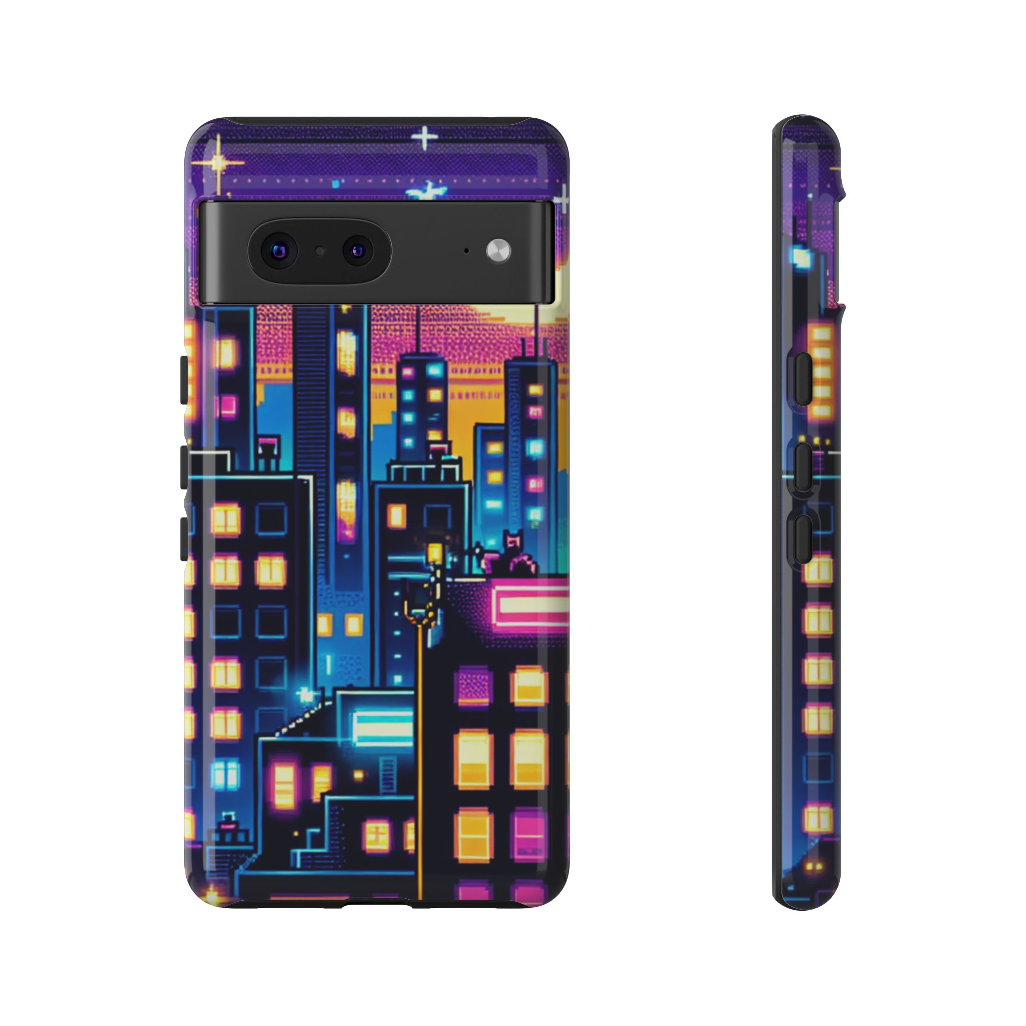 Neon Cityscapes Trendy Tough Phone Case for iPhone, Samsung & Google Pixel - Image 7