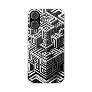 Illusion Pattern Print Trendy Resistant iPhone Samsung Flexi Smart Phone Case Cover