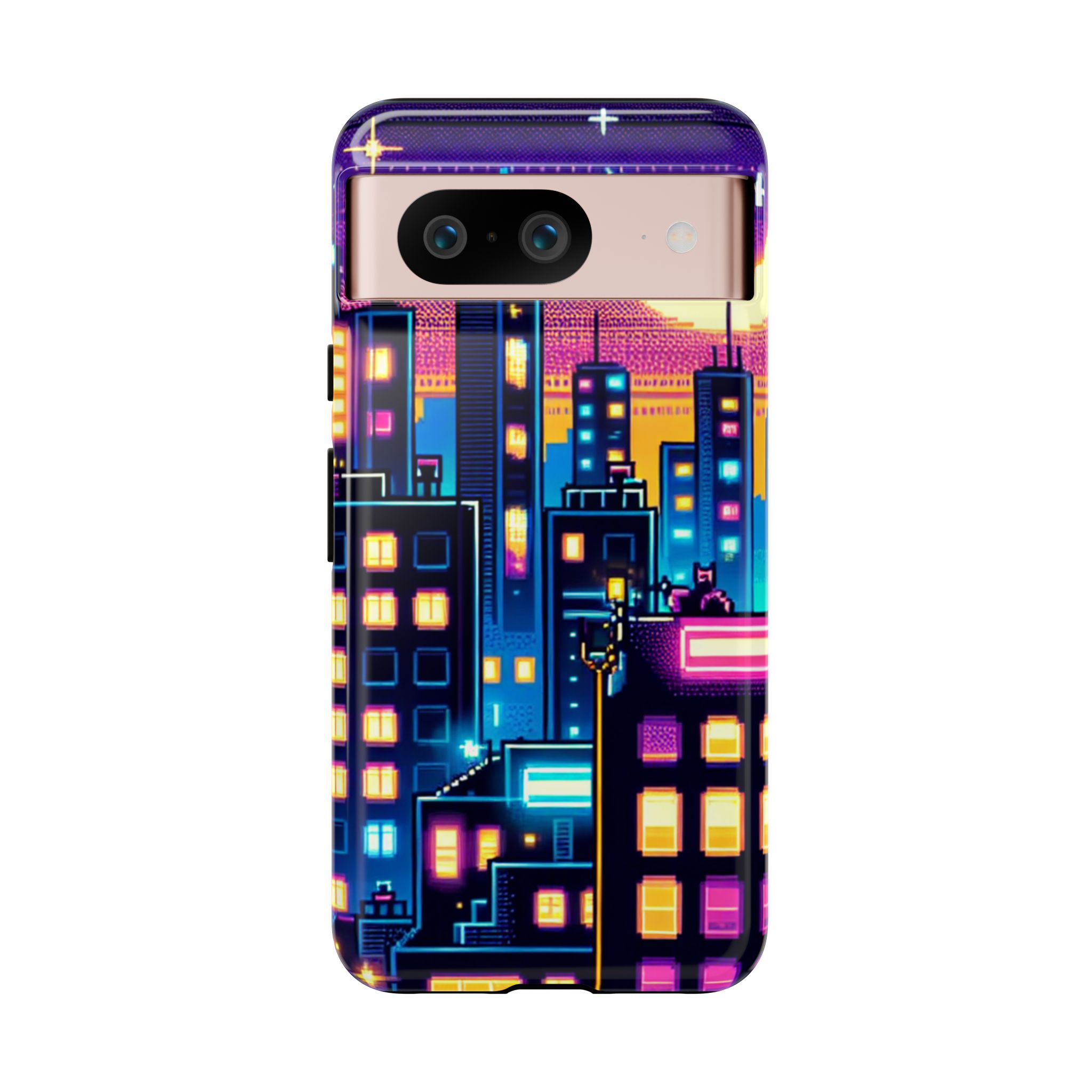 Neon Cityscapes Trendy Tough Phone Case for iPhone, Samsung & Google Pixel - Image 6