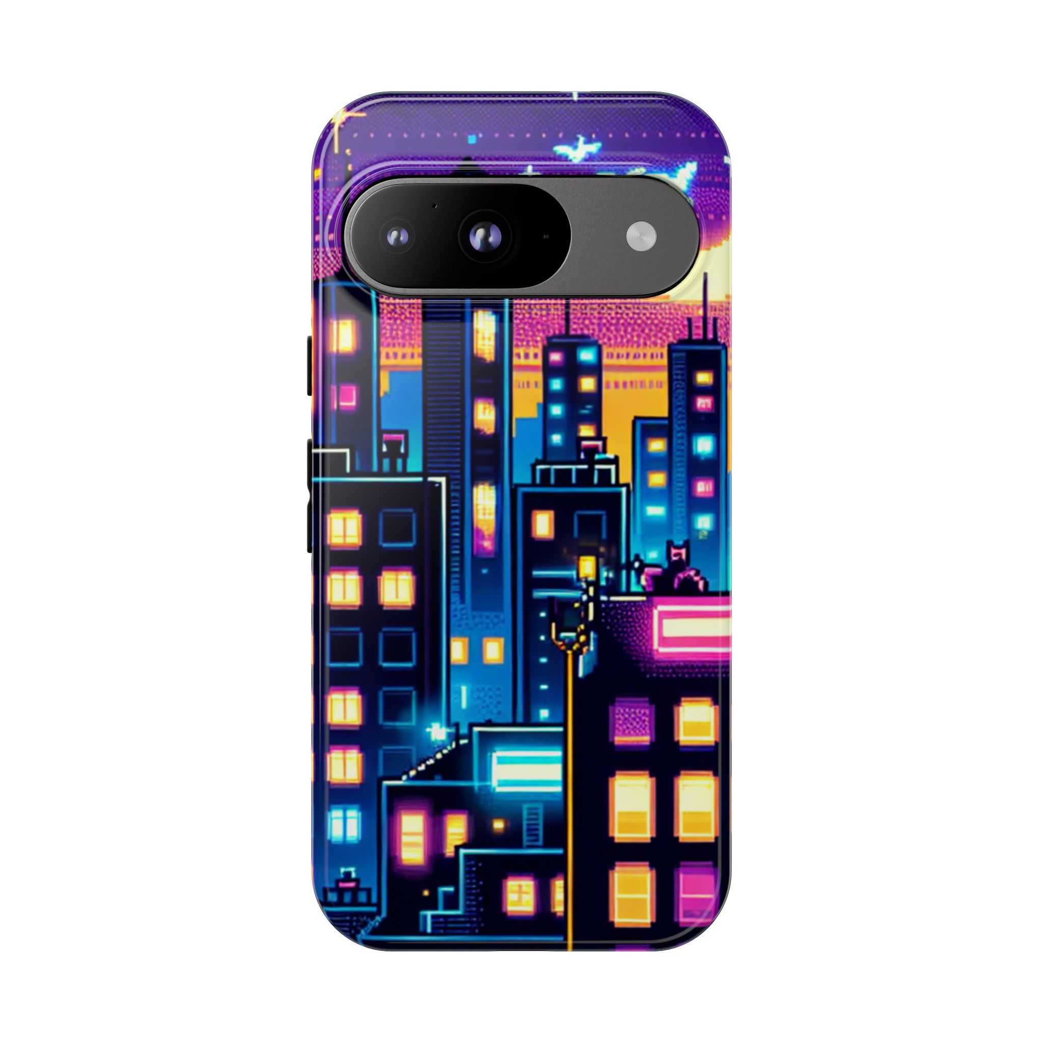 Neon Cityscapes Trendy Tough Phone Case for iPhone, Samsung & Google Pixel - Image 5