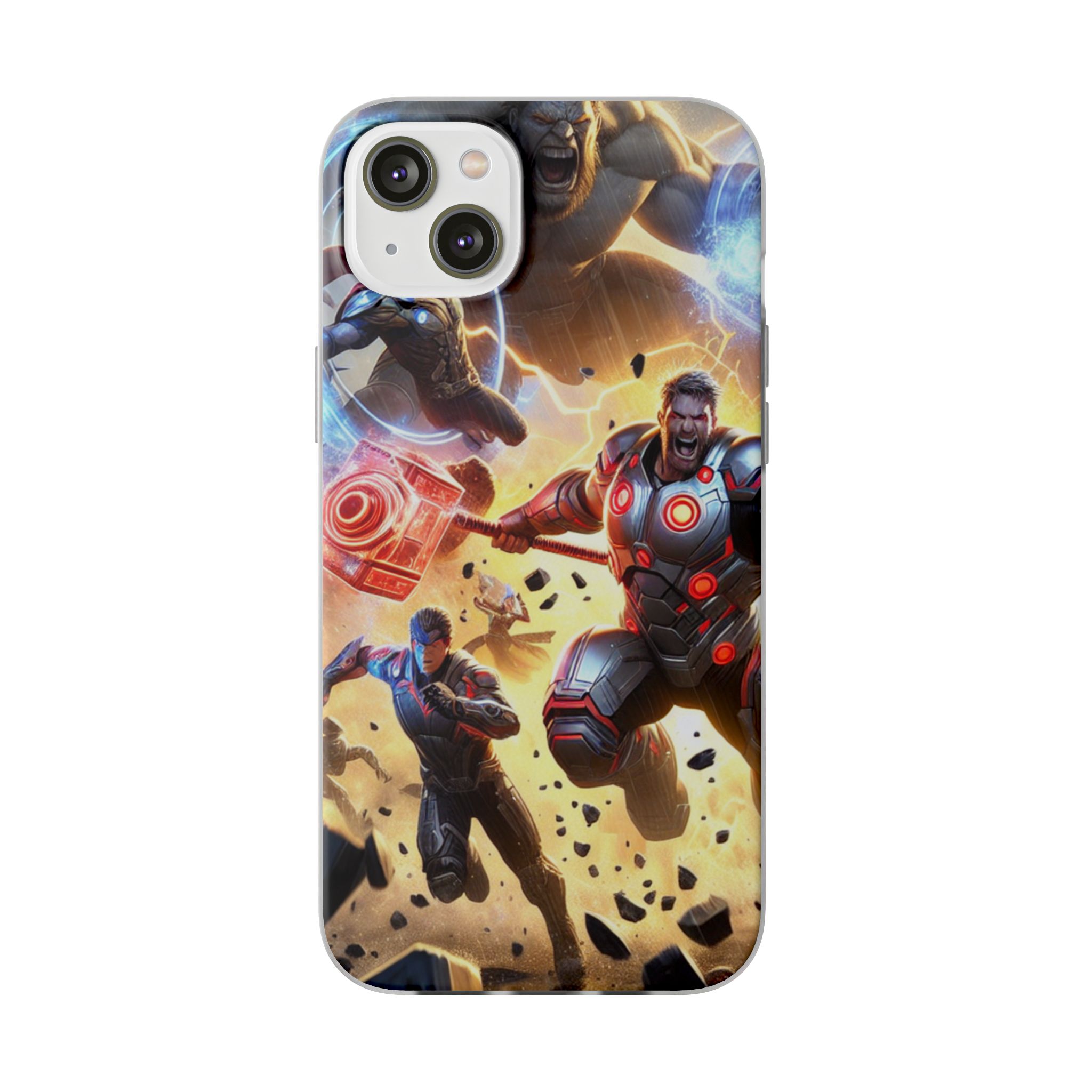 Superheroes Battle Popular Trendy iPhone Samsung Flexi Phone Back Case - Image 8