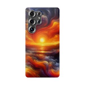 Artistic Brushes Sunset Resistant iPhone Samsung Flexi Smart Phone Back Case/Cover