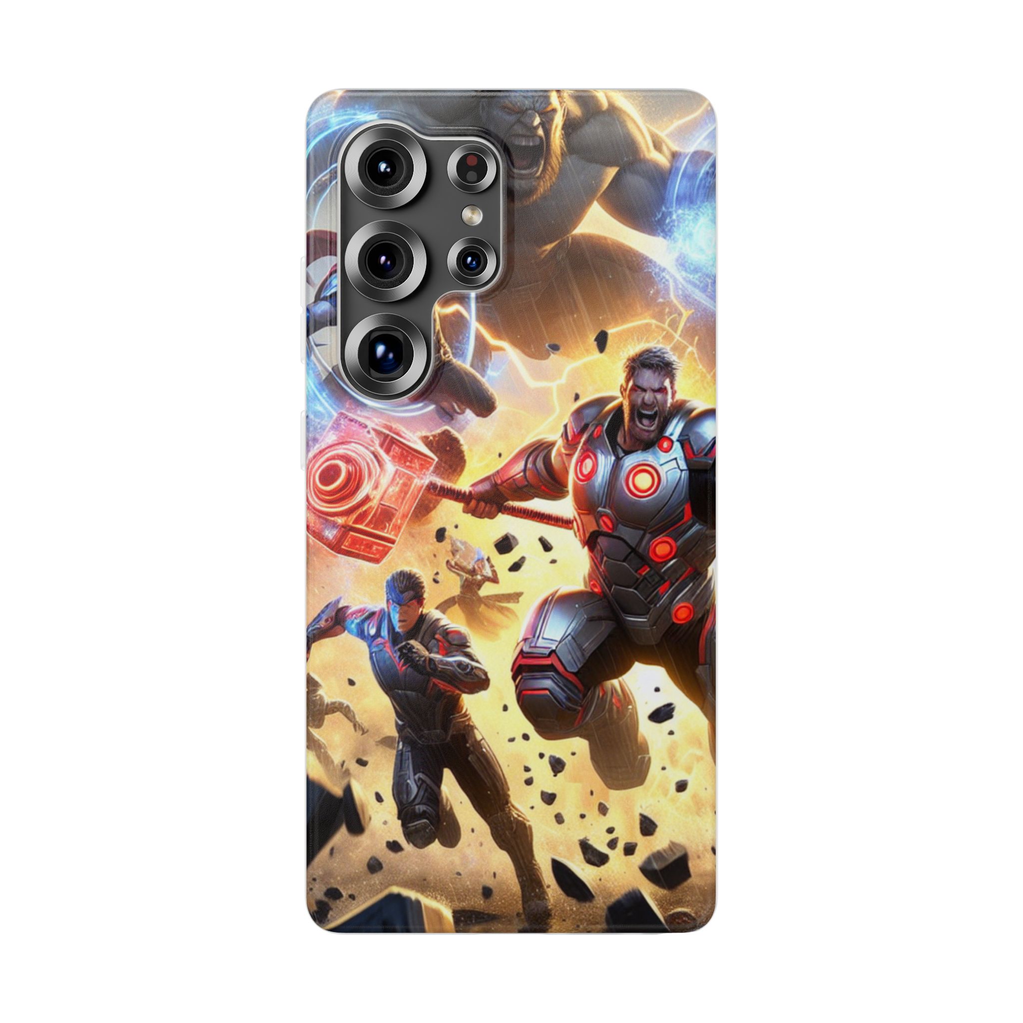 Superheroes Battle Popular Trendy iPhone Samsung Flexi Phone Back Case - Image 2