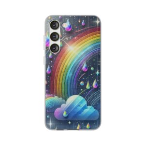 Raining Rainbow Popular Trendy iPhone Samsung Flexi Smart Phone Back Case