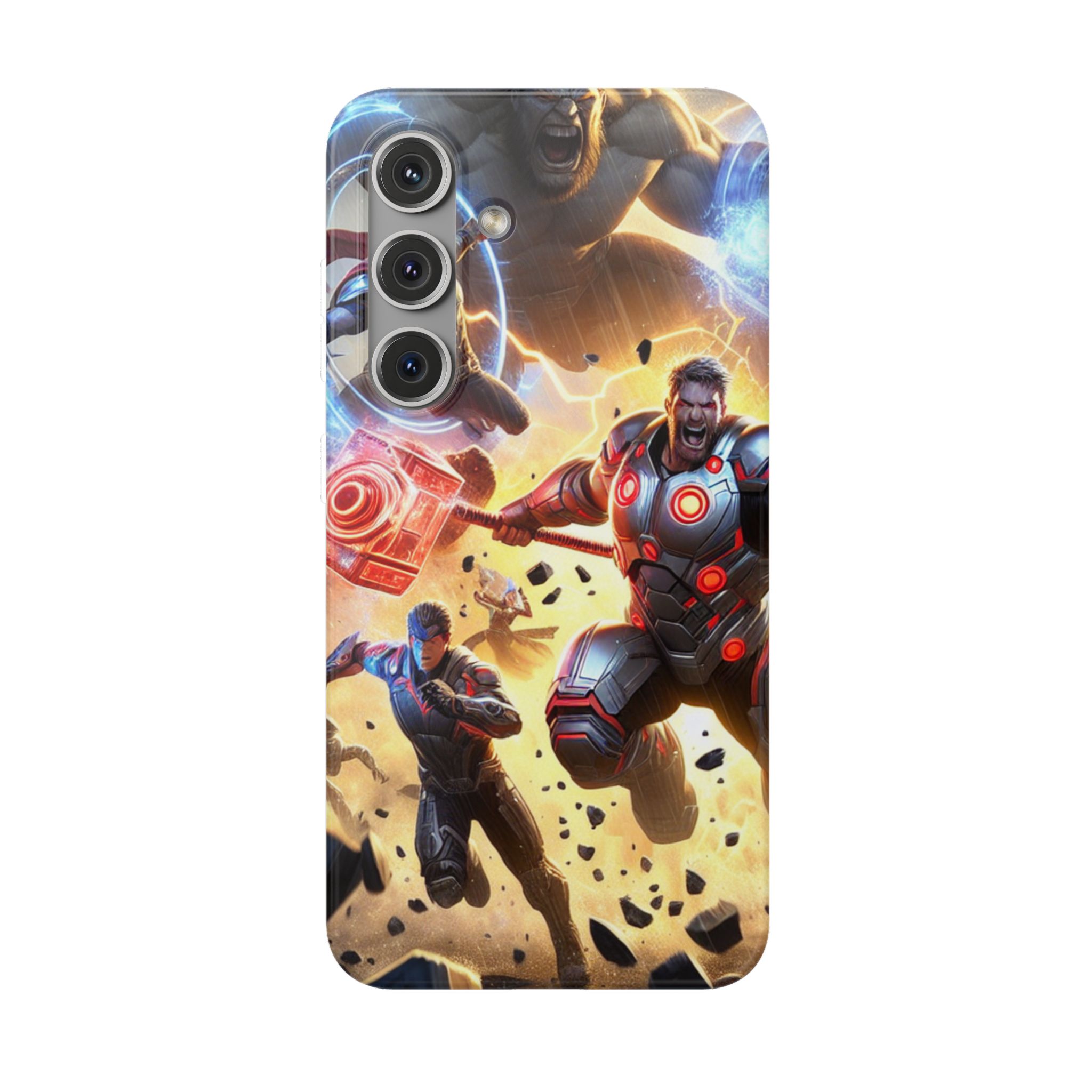Superheroes Battle Popular Trendy iPhone Samsung Flexi Phone Back Case - Image 9