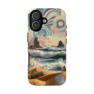 Abstract Futuristic Seashore Trendy Tough Back Case Cover for Samsung, iPhone & Google Pixel Smart Phones