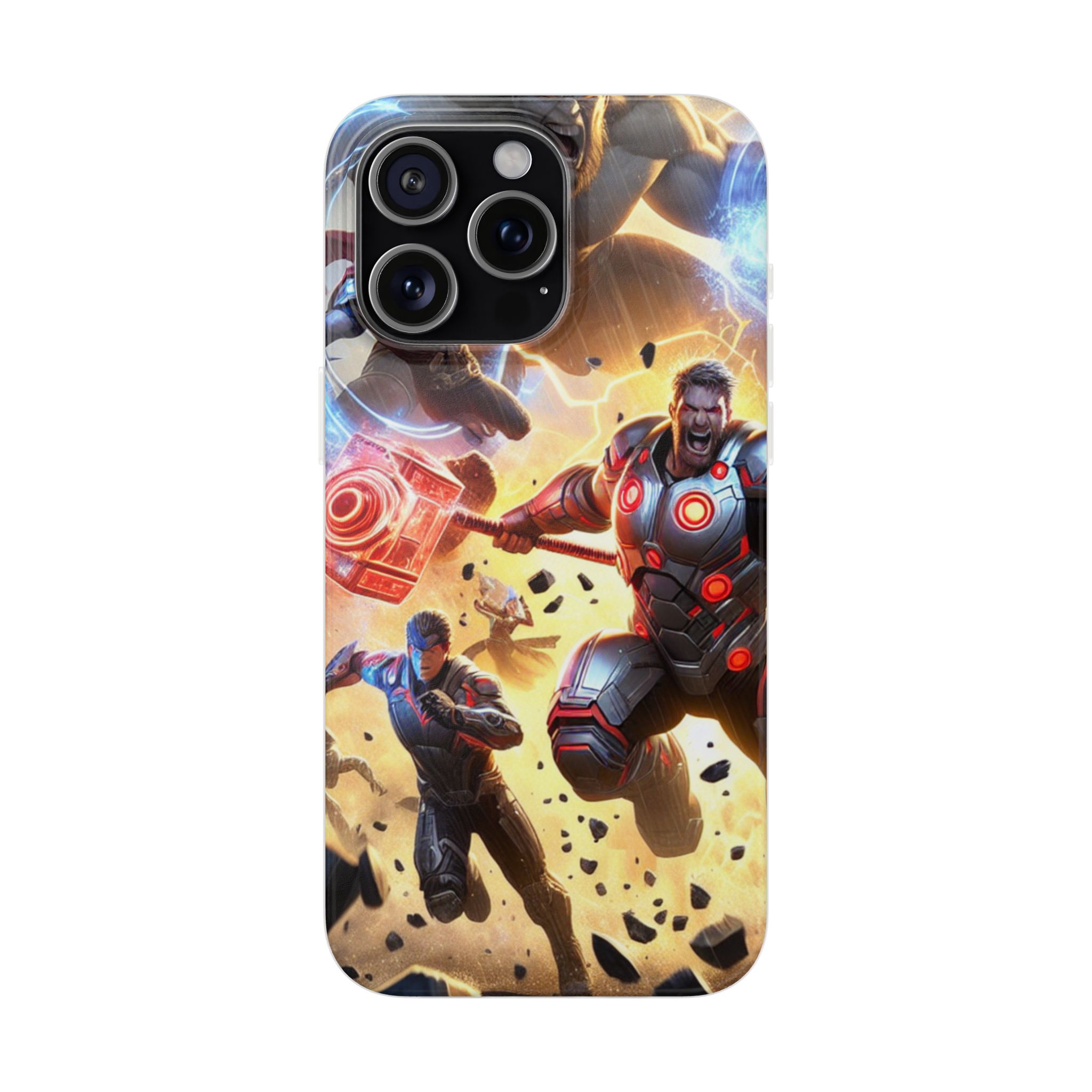Superheroes Battle Popular Trendy iPhone Samsung Flexi Phone Back Case - Image 6