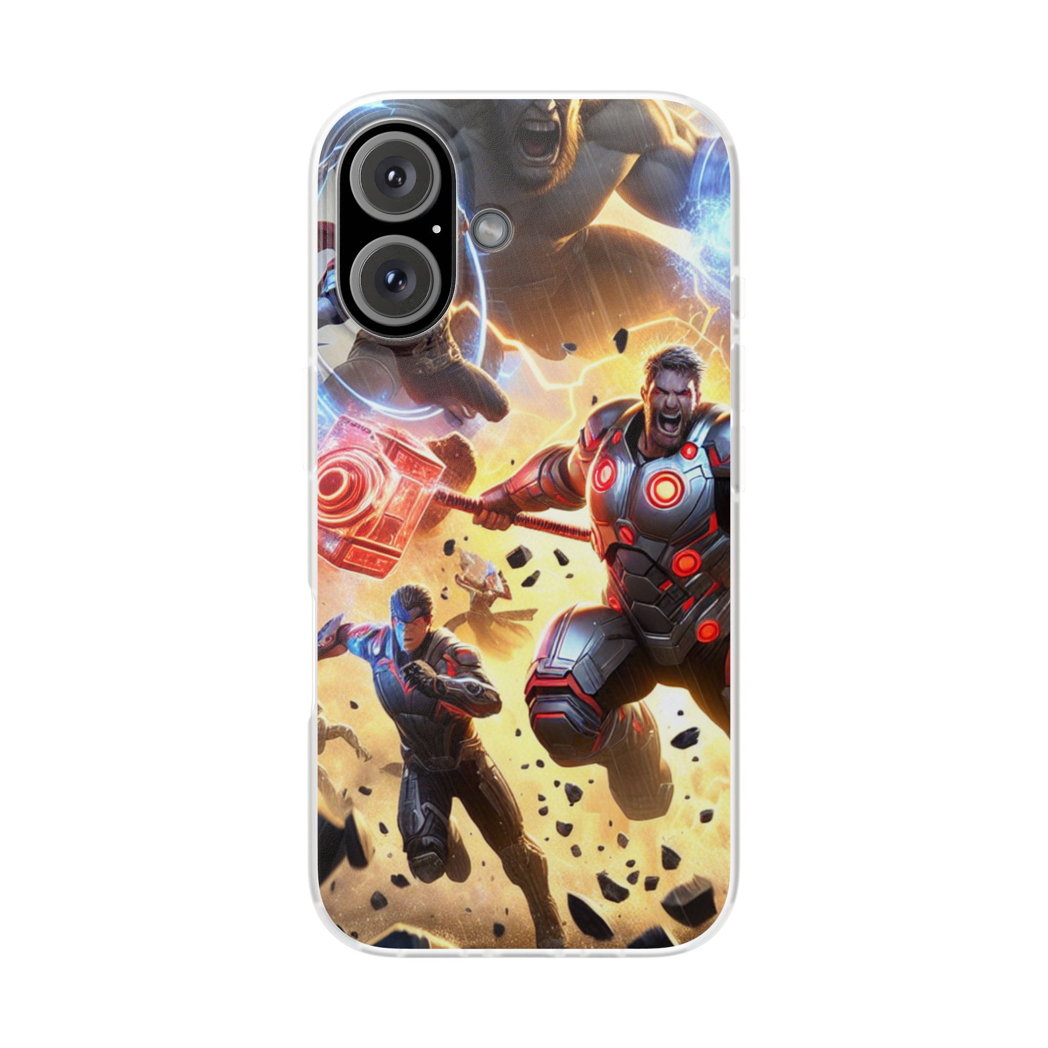 Superheroes Battle Popular Trendy iPhone Samsung Flexi Phone Back Case - Image 4