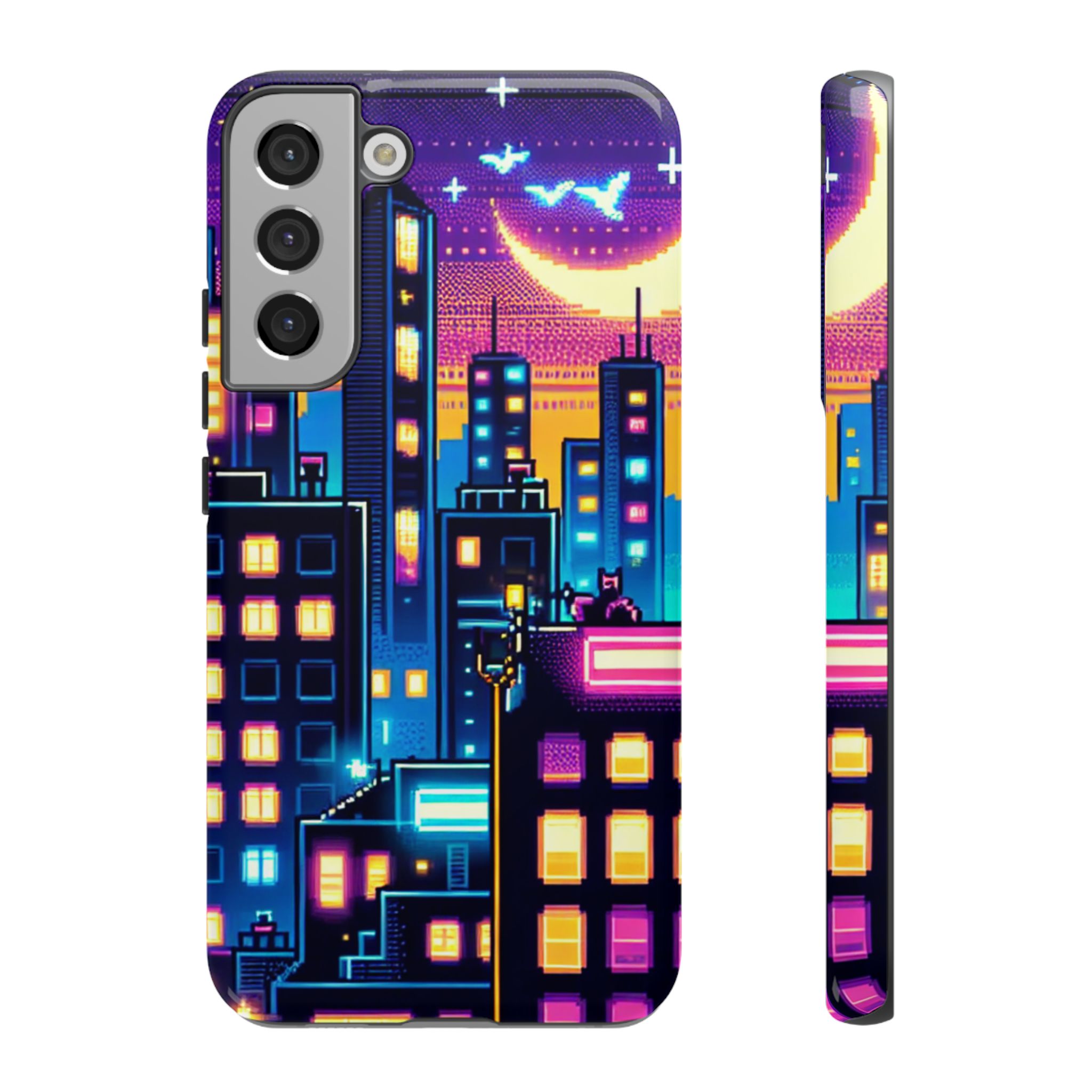 Neon Cityscapes Trendy Tough Phone Case for iPhone, Samsung & Google Pixel - Image 8
