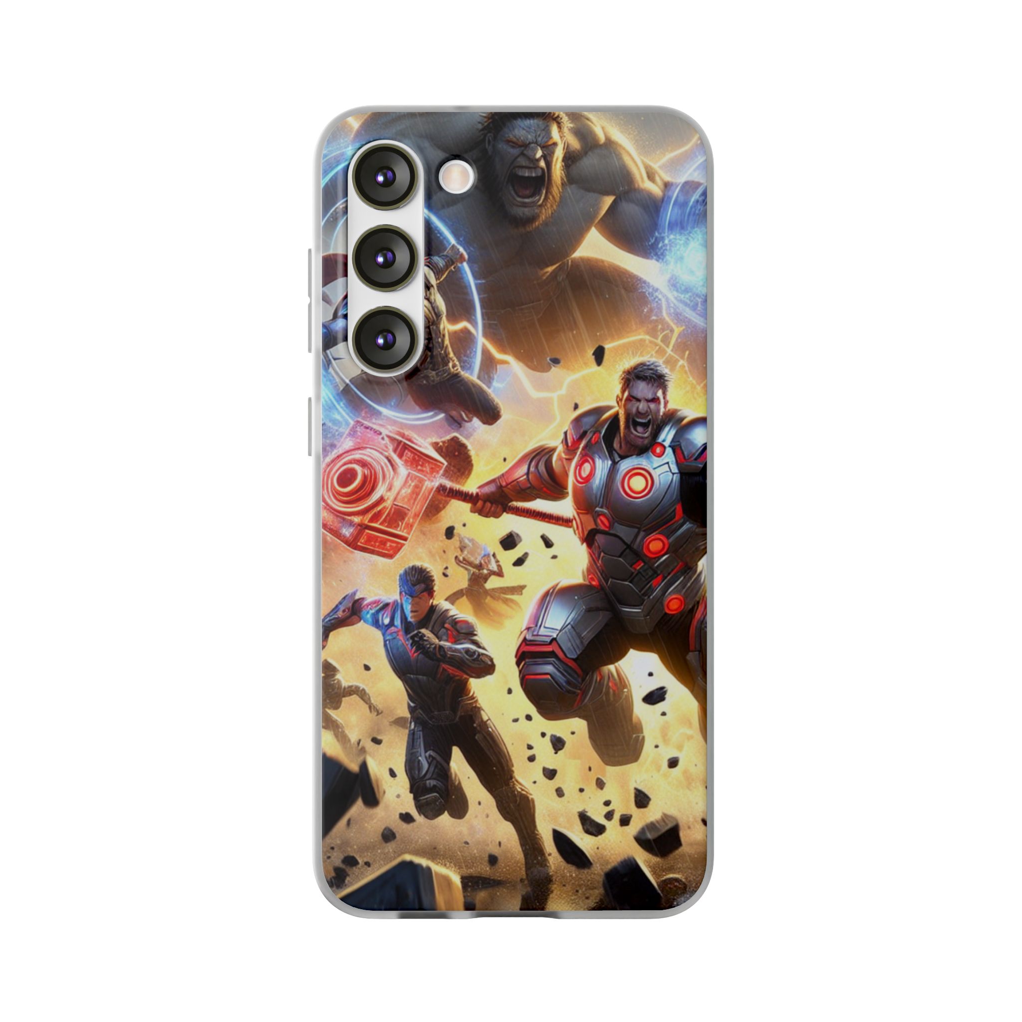 Superheroes Battle Popular Trendy iPhone Samsung Flexi Phone Back Case - Image 5