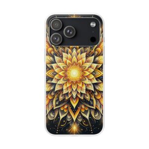 Golden Elegant Floral Mandala iPhone Samsung Flexi Phone Back Case