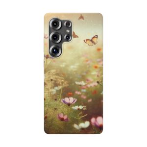 Flowers & Butterflies Trendy Resistant iPhone Samsung Flexi Smart Phone Case Cover