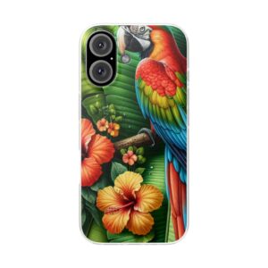 Colorful Parrot Resistant iPhone Samsung Flexi Smart Phone Back Case/Cover