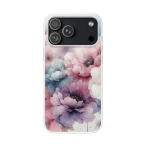 Water Colored Flowers Trendy Resistant iPhone Samsung Flexi Smart Phone Case Cover