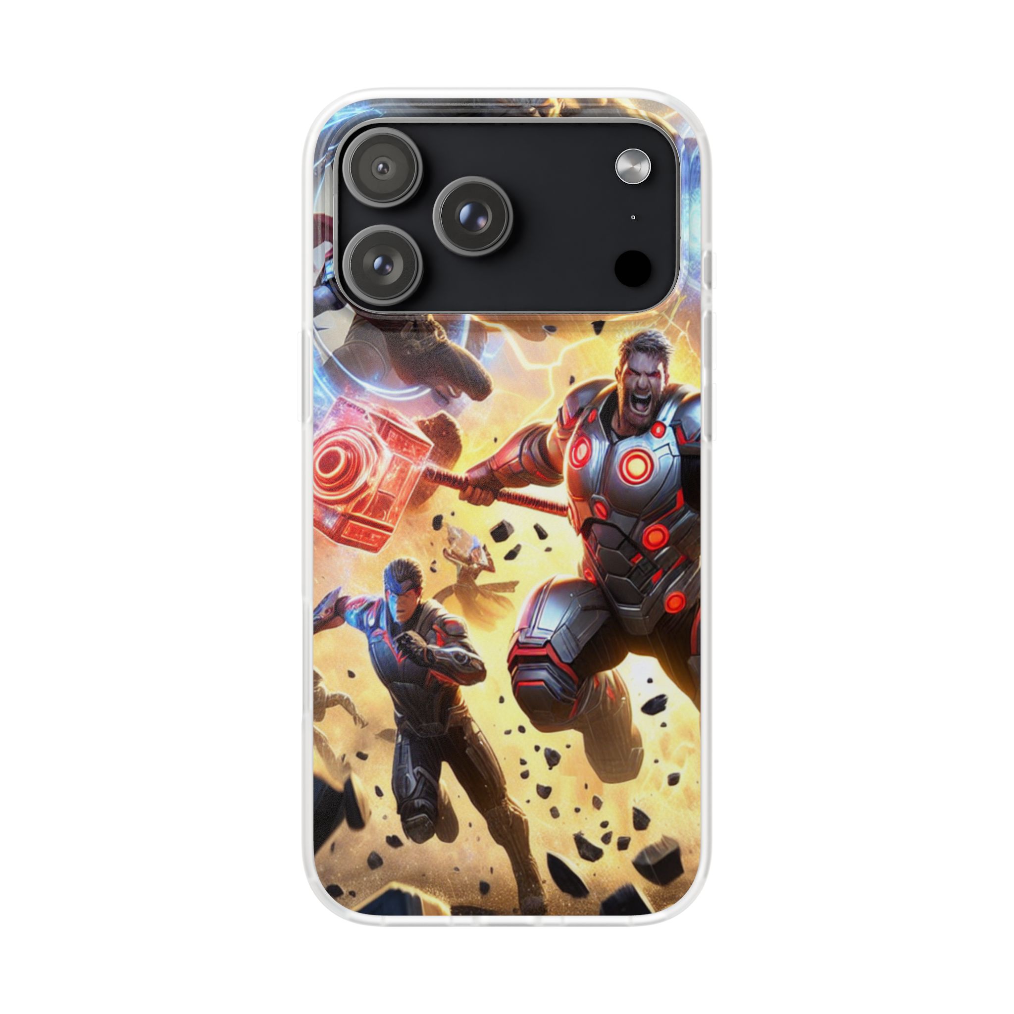 Superheroes Battle Popular Trendy iPhone Samsung Flexi Phone Back Case - Image 3